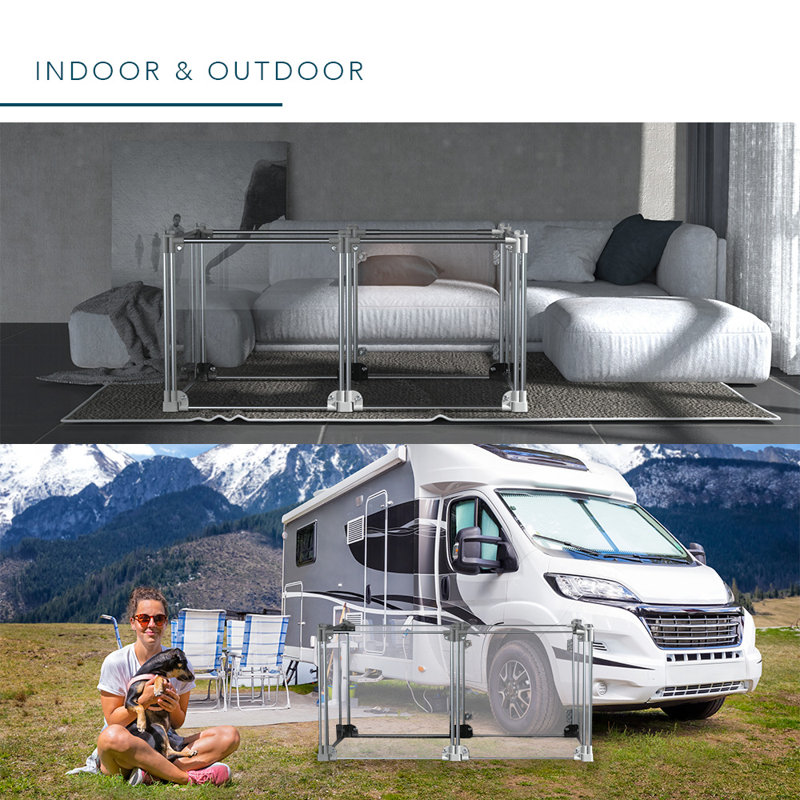 Front Row Clear Dog Pen, Transparent Pet Pen, Adjustable 6Panel